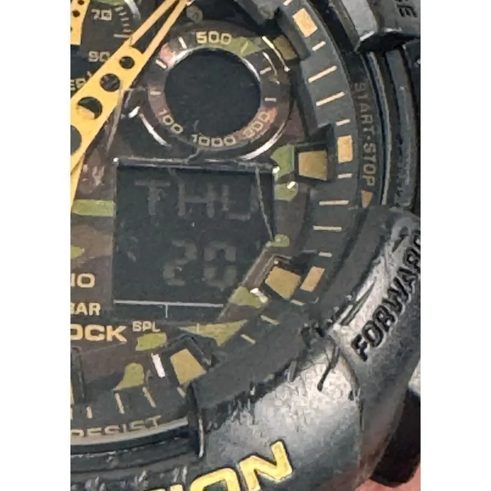 CASIO G-SHOCK GA-100CF-1A9 Camouflage Black Analog Digital Watch